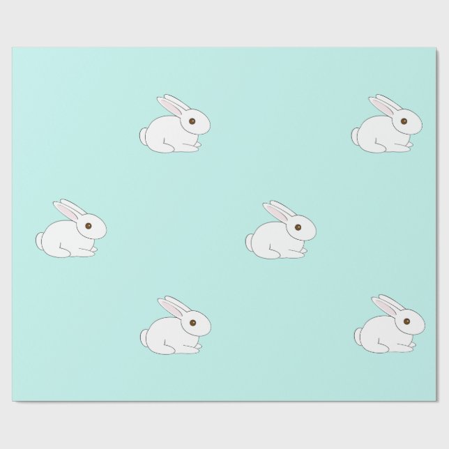 White Bunny Wrapping Paper (Flat)