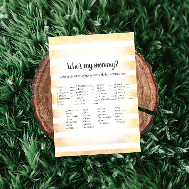 White Bunny Yellow Who's My Mummy Baby Shower Game Invitation (Creator Uploaded)