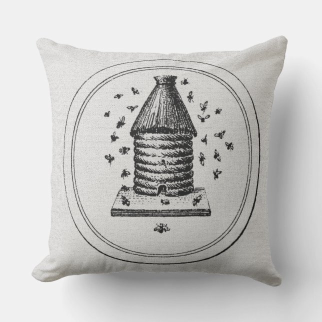 White Burlap Outdoor Pillow (Front)