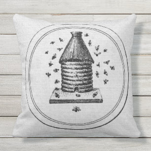 White Burlap Outdoor Pillow