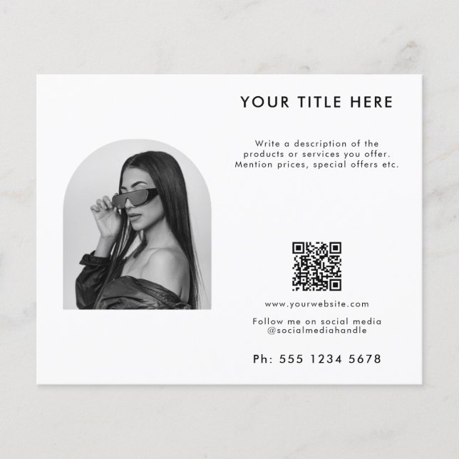 White Business Beauty Hair Nail Makeup Salon Flyer (Front)