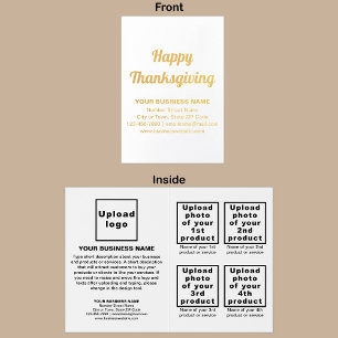 White Business Brand on Thanksgiving Foil Card