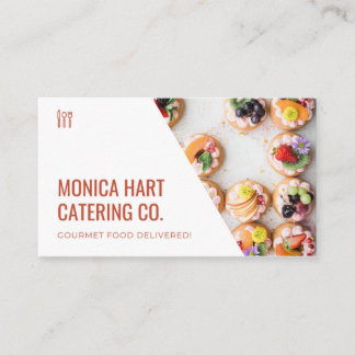 White business cards food delivery standart