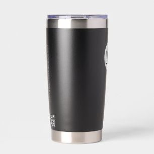White Business logo Custom QR code website  Insulated Tumbler
