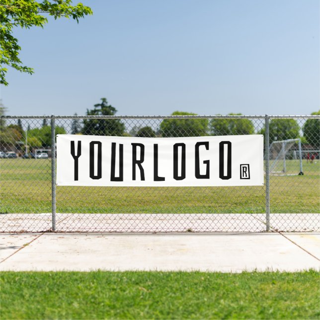White Business logo Minimal brand Outdoor 10' Long Banner (Insitu)
