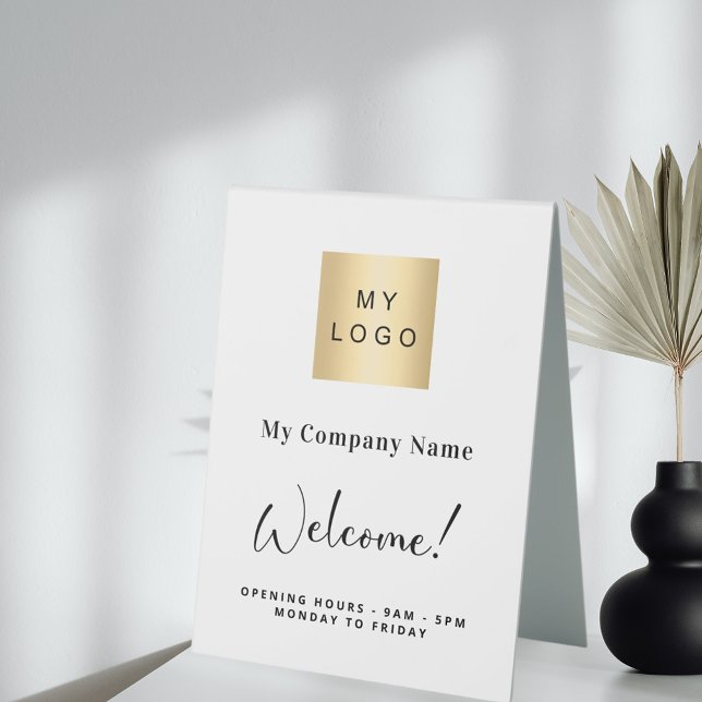 White business logo name opening hours (Creator Uploaded)