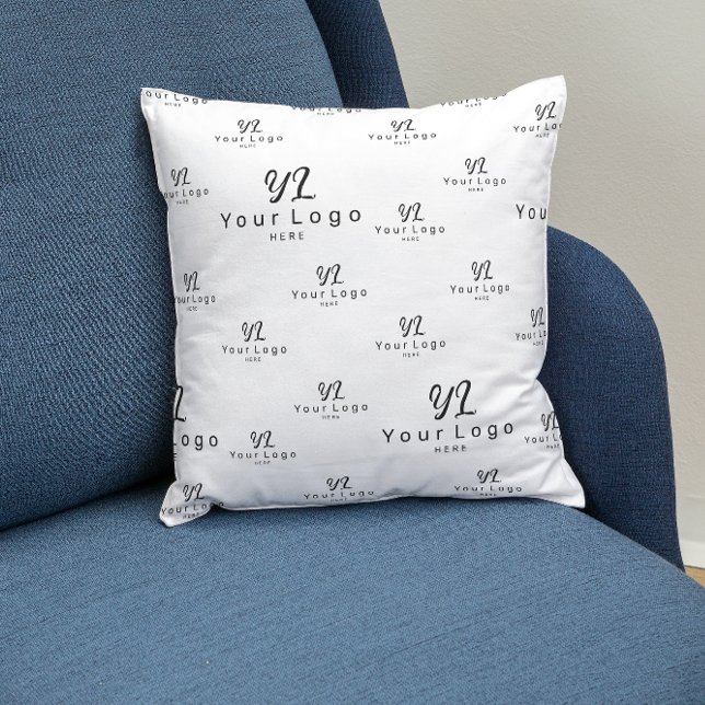 White Business Logo pattern Brand Event Show room  Cushion (Creator Uploaded)