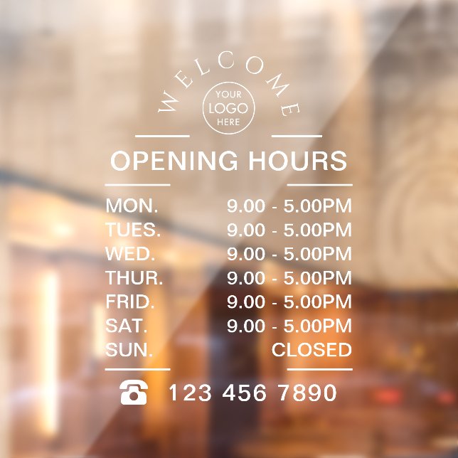 White Business opening hours logo (Sheet 2)