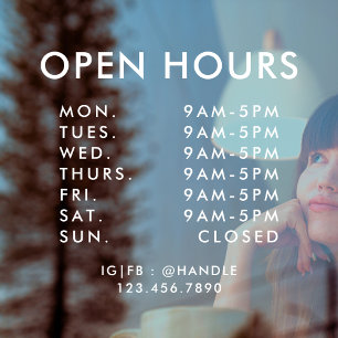 White Business Opening Hours Simple Professional