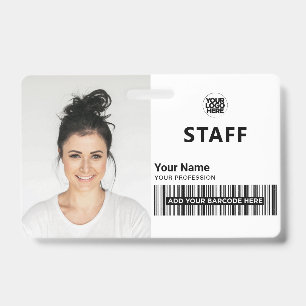 White Business Photo ID Staff ID Badge