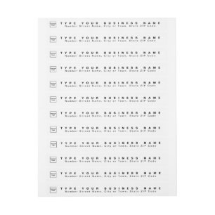 White Business Return Address Slim Wrap Around Label