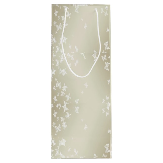 White Butterflies Wine Gift Bag (Back)