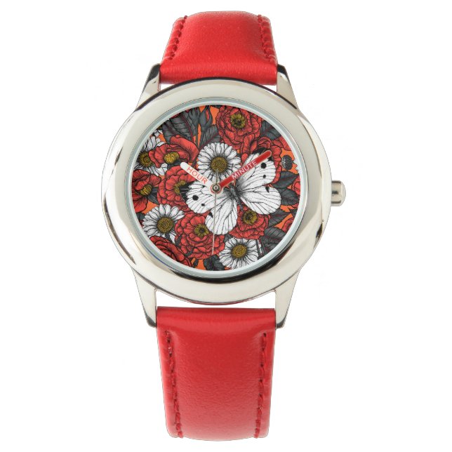 White butterfly and roses watch (Front)