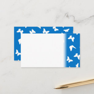 White Butterfly Blue Background Aesthetic Pattern Appointment Card