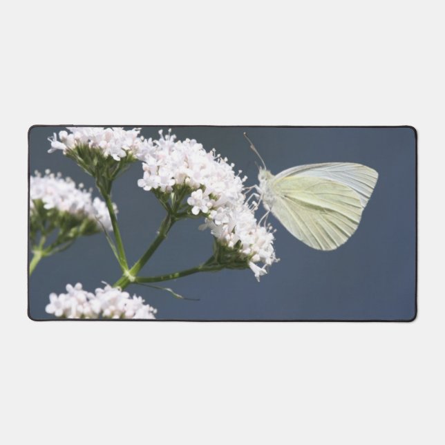 White Butterfly Desk Mat (Front)