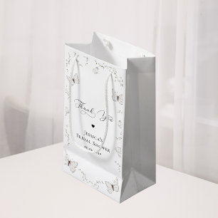 White Butterfly Garden Bridal Shower Thank You Small Gift Bag