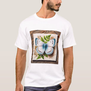 White Butterfly in Natural Setting 200724IREF220 - T-Shirt