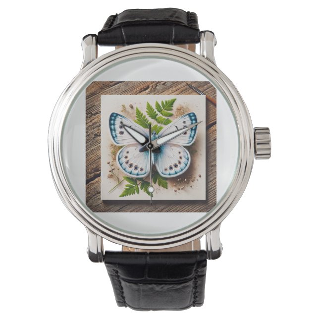 White Butterfly in Natural Setting 200724IREF220 - Watch (Front)