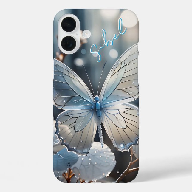 White Butterfly Monogrammed Case- Mate iPhone Case (Back)
