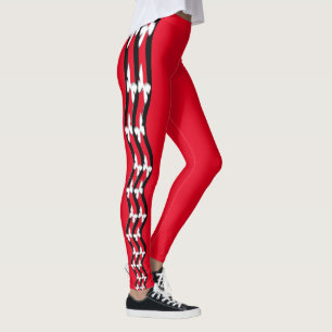 White Butterfly with Black Wavy Stripes Legging