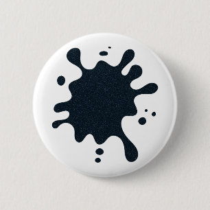 White Button with Ink Splash Design – Customisable