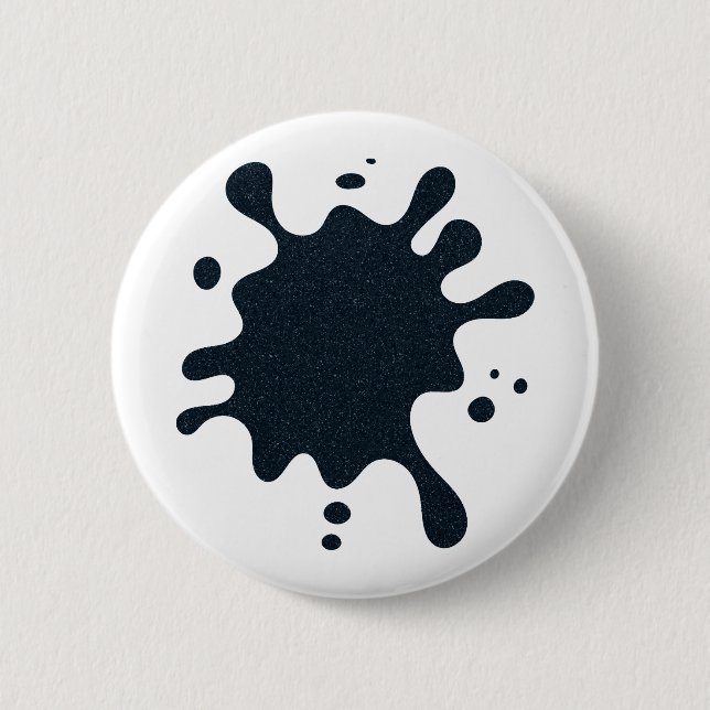 White Button with Ink Splash Design – Customisable (Front)