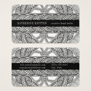 WHITE CABLE KNIT 3.5x2 Business Card