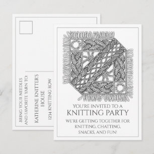 WHITE CABLE KNIT Postcard + Text