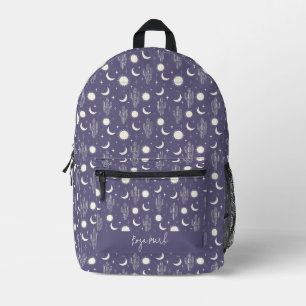 White Cactus Pattern Printed Backpack