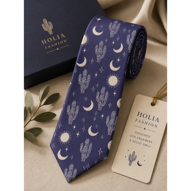 White Cactus Pattern Tie (Creator Uploaded)