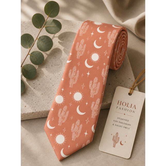 White Cactus Pattern Tie (Creator Uploaded)