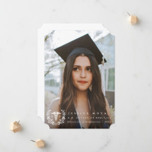 White Caduceus MD Doctor of Medicine Graduation Announcement