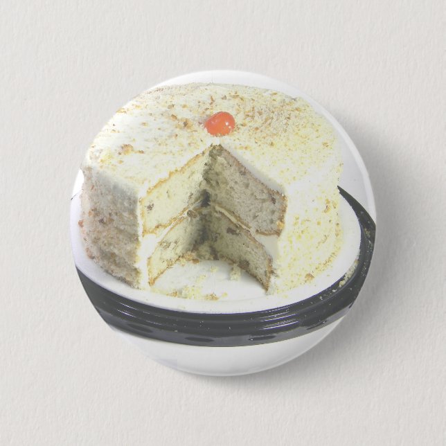 White Cake 6 Cm Round Badge (Front)