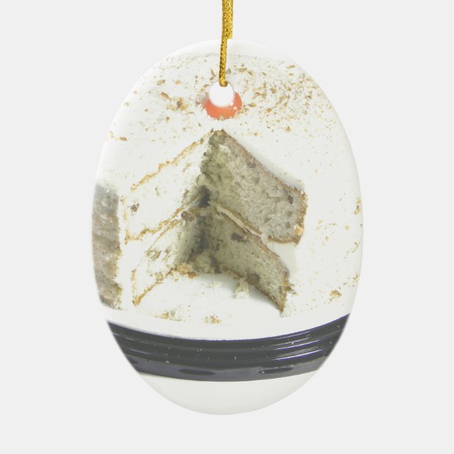 White Cake Ceramic Tree Decoration (Front)