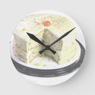White Cake Round Clock