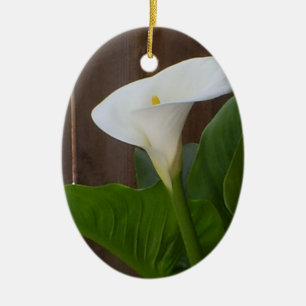 White Cali Lily Ceramic Tree Decoration