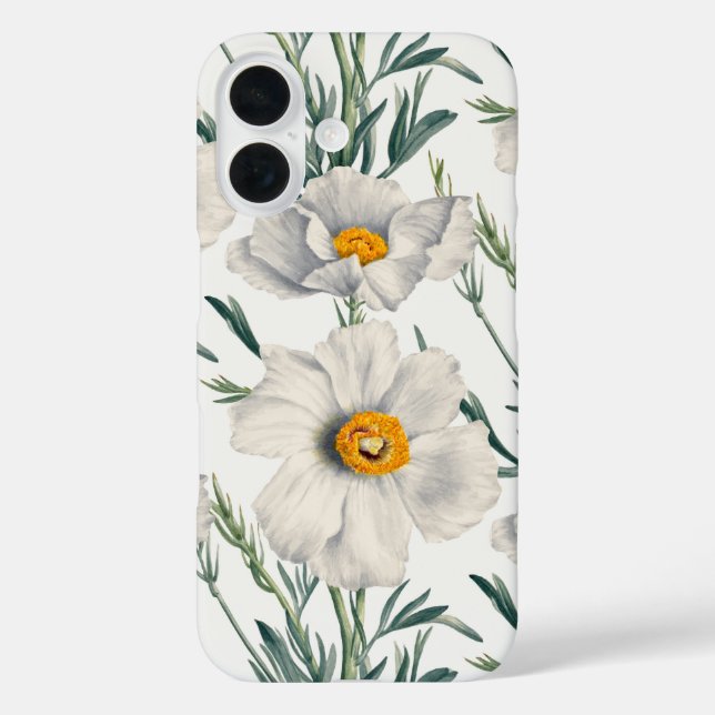 White California Tree Poppy Flowers Pattern Case-Mate iPhone Case (Back)