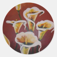 White Calla Lilies Artistic Cut Flowers On Brown