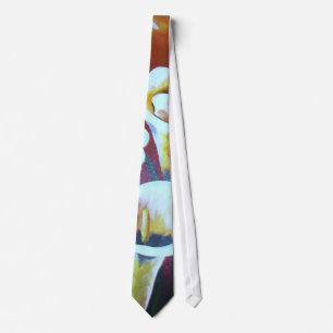 White Calla Lilies Artistic Cut Flowers On Brown Tie