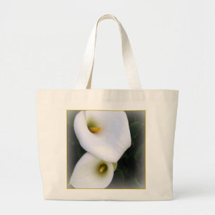 White Calla Lilies  Canvas Grocery Tote