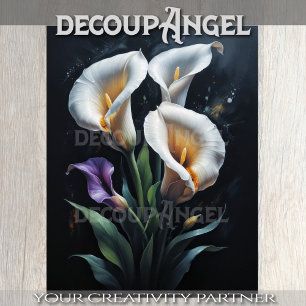 White Calla Lilies Decoupage Tissue Paper