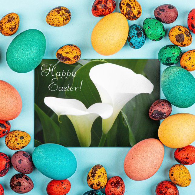 White Calla Lilies Floral Religious Easter Holiday Card (In Situ)