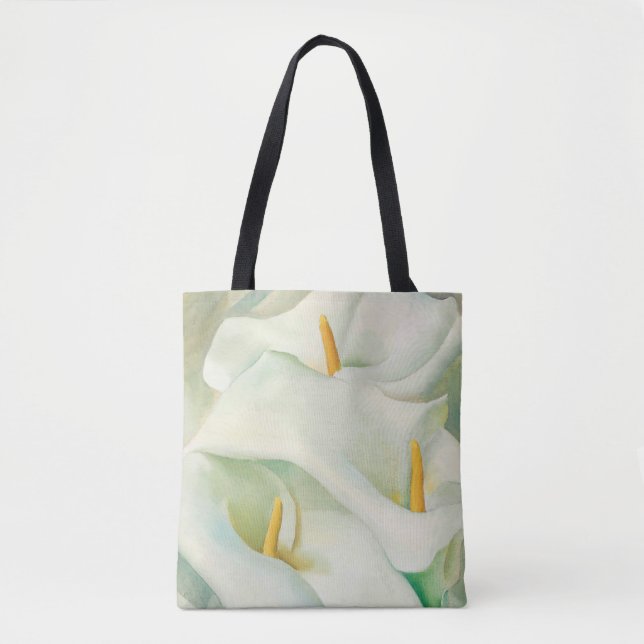 White calla lilies flower art Georgia O'Keeffe Ban Tote Bag (Front)