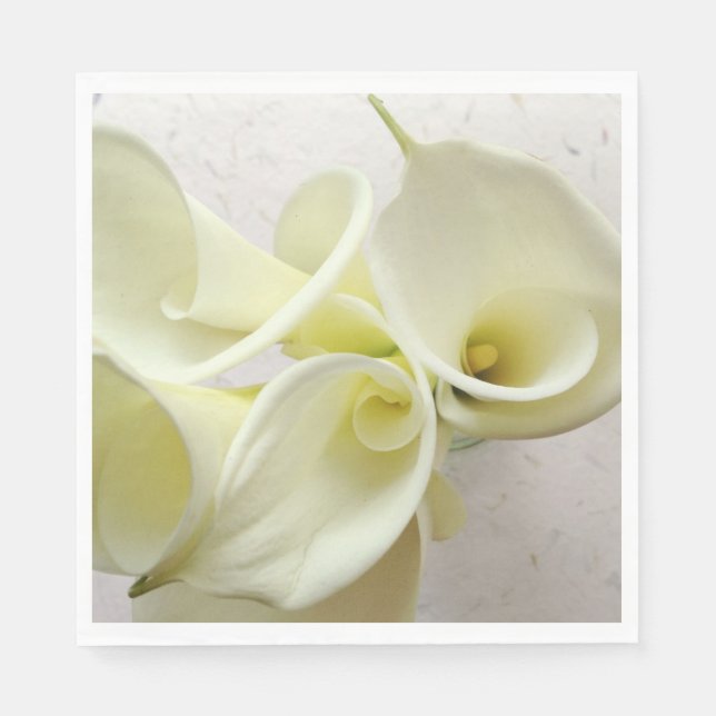 White calla lilies from above napkin (Front)