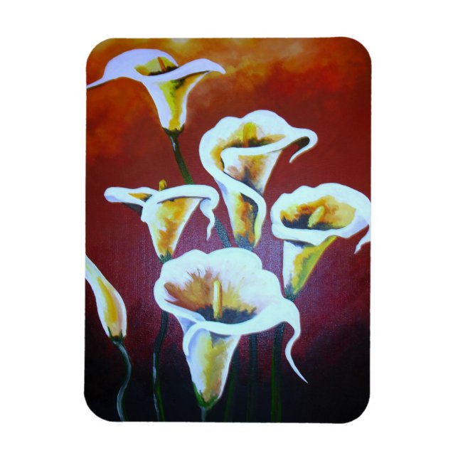 White Calla Lilies Magnet (Vertical)