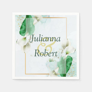 White calla lilies napkins