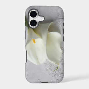 white calla lilies on linen iphone4 ID case