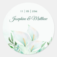 White Calla Lilly Floral Wedding Stickers