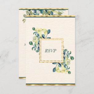 White Calla Lily and Eucalyptus RSVP Card