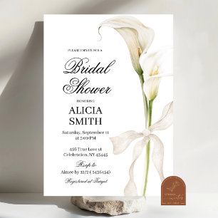 White Calla Lily Bridal Shower Invitation